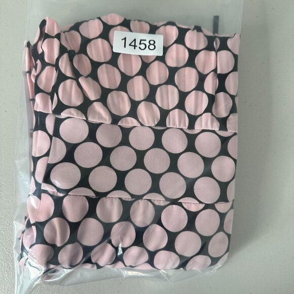 NWT London Times Pleated Dress Size 12 Keyhole Sleeveless Polka Dot Pink - Picture 12 of 12